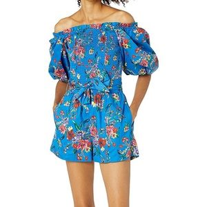 $278 Like New Parker Costa Romper XS 0 2 jumpsuits dress blue floral
